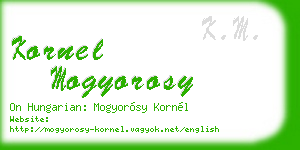 kornel mogyorosy business card
